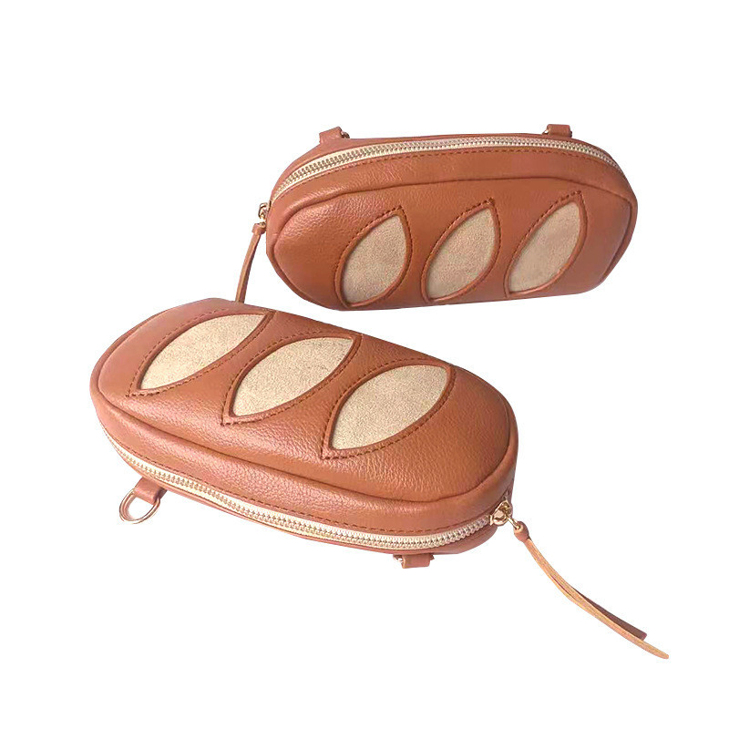 April Fool's Day Textuur Make-up opslagzak schattig klein brood crossbody zak voor activiteiten