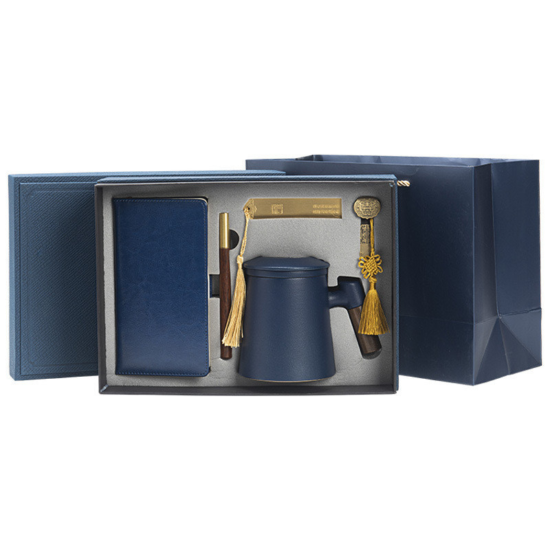 Corporate jaarlijkse vergadering cadeautjes Custom Messing Bookmark Gift Box Set voor Eind notebooks