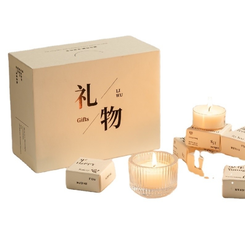 Reisbureau gerichte witte aromatherapie kaars cadeaubon mini kaarsen voor binnen