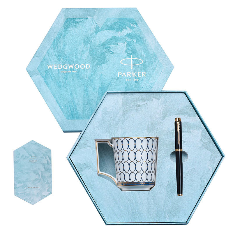 IM Pure Black Liya Gold Clip Pearl Pen Wedgwood Gold Roze Jeugd Blauwe Mug Set voor Event
