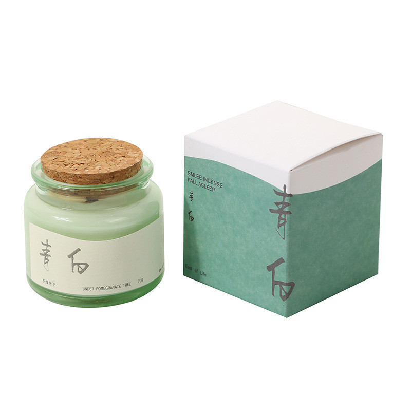 2 Kleurgraphics Printing op Houten Cork Groene Cup Aromatherapie Kaars voor Niche Event
