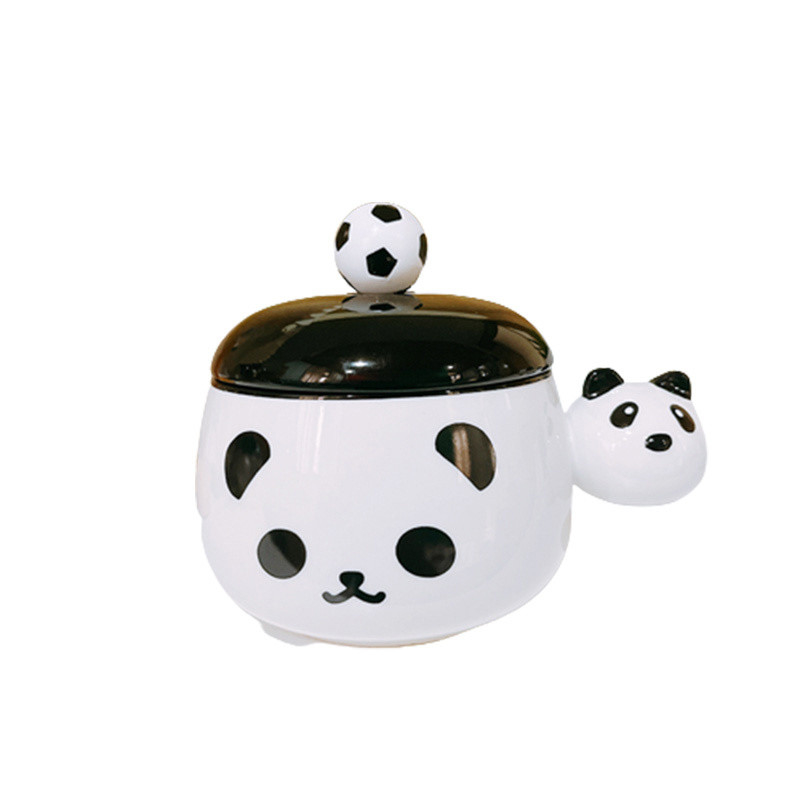Silk Screen Printing Technieken voor Graphics Schattig Zwart en Wit Chubby Mug B2B Gift