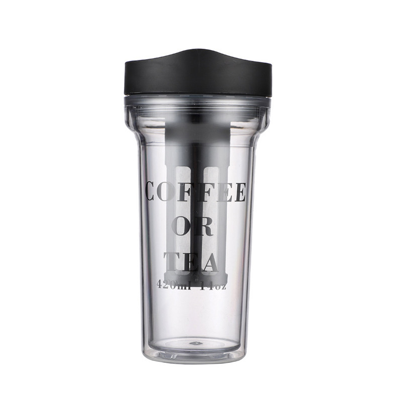 Draagbare koude extractiebeker 420 ml met filter scherm koude bubbelbeker praktisch handgeschenk
