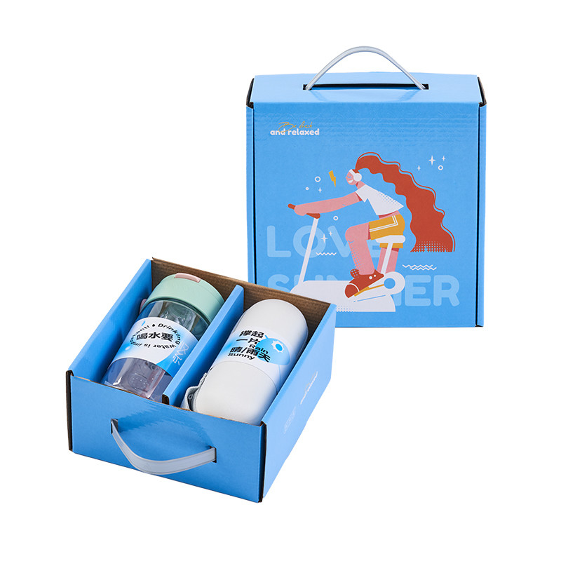 Summer Care Present Customized Logo Twee-stuk set met waterbeker en capsule paraplu