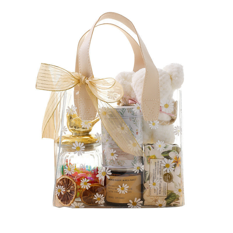 Hotel en resort cadeautjes Little Daisy Handheld PVC boog lint cadeau doos voor Godin Dag