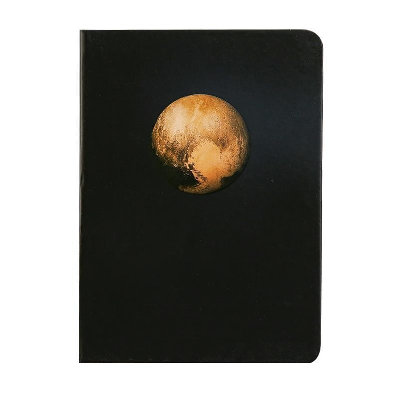 Klantenlogo Minimalistisch Hardcover Zwart Innerlijke Pagina Notebook Houten Planeet Graffiti Zwart Kaartboek Voor Werknemer Geschenk