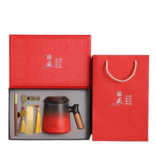 Fu Lu Storage Fast Cup Set in Draagbare Lederen Geschenkdoos Perfect voor speciale gelegenheden