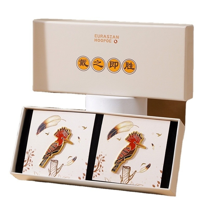 National Tide Good Luck Auspicious Bird Gift Box Set Brooch *2 Bedrijfscadeau Aanpassing