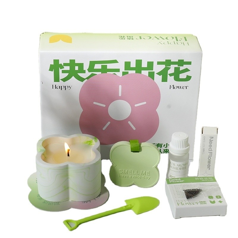 Happy Flower Art Aromatherapie Geschenkdoos met Zilk Screen Printing Leerkrachtsdag Geschenk