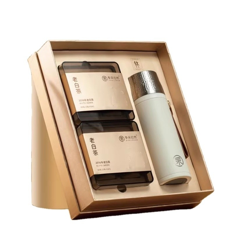 Hammer Pattern Isolatie Cup 500ml en 2016 Oude Witte Thee 160g Ideale Paasgeschenk Set
