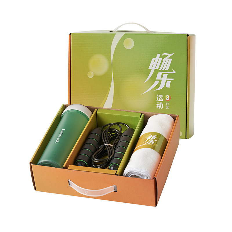 Le Buckle waterbeker springtouw en handdoek Sport cadeau doos set kantoorproducten
